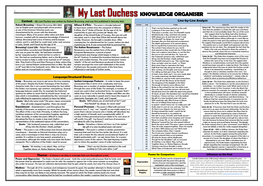 My Last Duchess Knowledge Organiser