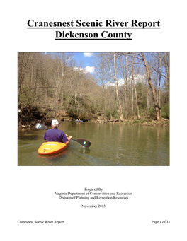 Cranesnest Scenic River Report: Dickenson County