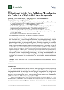 Utilization of Volatile Fatty Acids from Microalgae for the Production of High Added Value Compounds