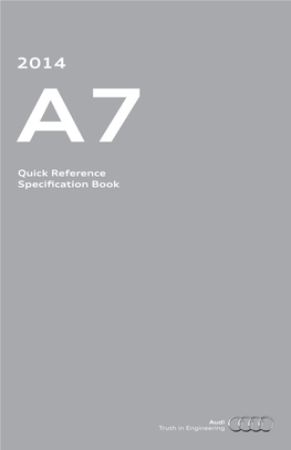 Quick Reference Specification Book