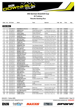 Ixs German Downhill Cup #3 Todtnau Results Seeding Run