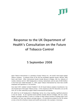 JTI Response to the UK Department of Health's Consultation on the Future