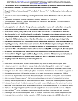 The Chromatin Factor Gon4l Regulates Embryonic Axis Extension by Promoting Mediolateral Cell Polarity and Notochord Boundary