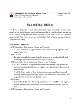 Slug and Snail Biology