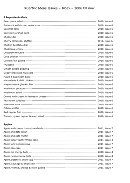 Xcentric Ideas Issues – Index – 2006 Till Now