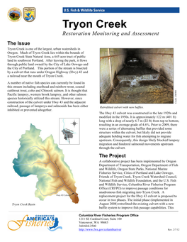 Tryon Creek Restoration Monitoring and Assessment the Issue