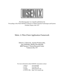 A Thin-Client Application Framework