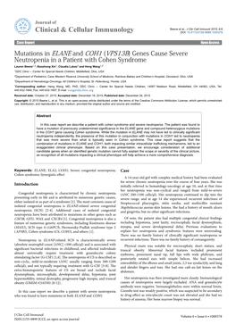 Mutations in ELANE and COH1 (VPS13B) Genes Cause Severe