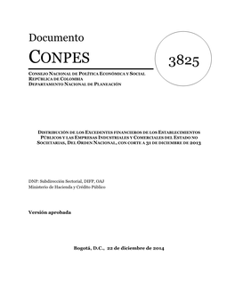 Este Documento Presenta a Consideración Del CONPES La