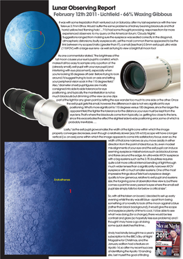 Lunar Observing Report February 12Th 2011- Lichfield - 66% Waxing Gibbous