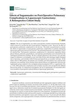 Effects of Sugammadex on Post-Operative Pulmonary