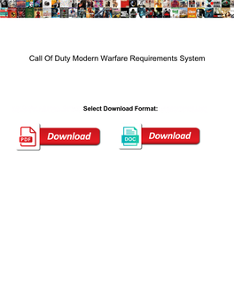 Call of Duty Modern Warfare Requirements System