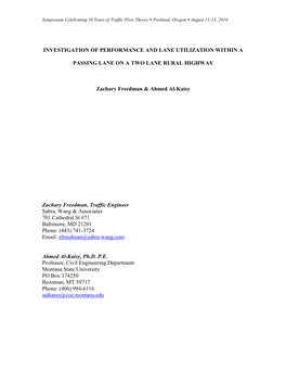 Investigation of Performance and Lane Utilization Within A