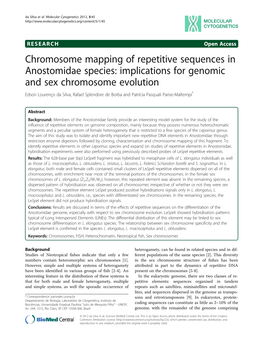 Chromosome Mapping of Repetitive Sequences in Anostomidae Species