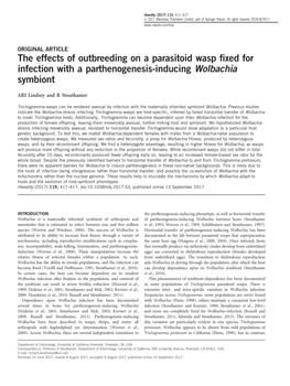 The Effects of Outbreeding on a Parasitoid Wasp Fixed for Infection