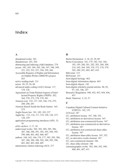 Abandoned Works 201 Abandonware 201, 202 Abstracting and Indexing