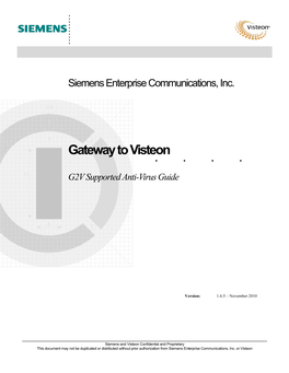Gateway to Visteon G2V Supported Anti-Virus Guide