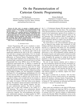 On the Parameterization of Cartesian Genetic Programming