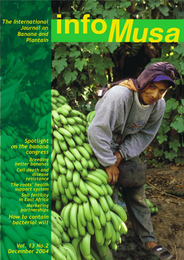 Bananas Cell Death and Disease Resistance the Roots’ Health Support System Soil Fertility in East Africa Marketing Partnerships How to Contain Bacterial Wilt