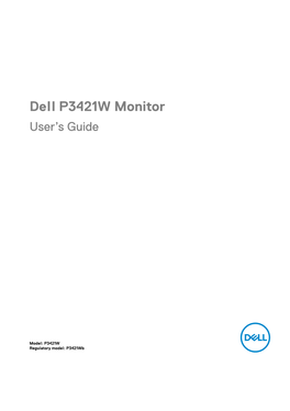 Dell P3421W Monitor User’S Guide