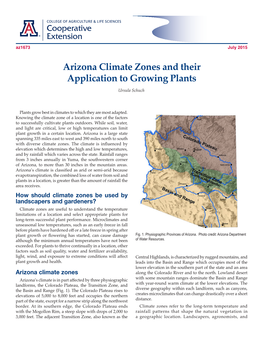 Arizona Climate Zones and Their Application to Growing Plants Ursula Schuch