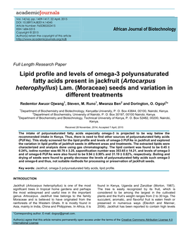 Artocarpus Heterophyllus) Lam