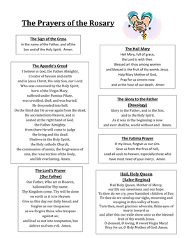 The Prayers of the Rosary