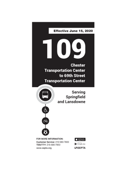 109 Chester Transportation Center to 69Th Street Transportation Center
