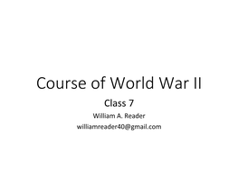 Course of World War II Class 7 William A