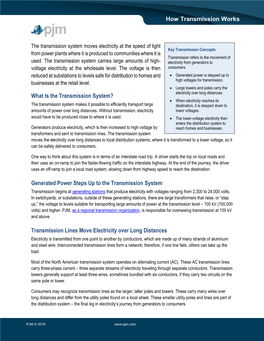 How Transmission Works Fact Sheet