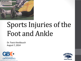 Sports Injuries of the Foot and Ankle