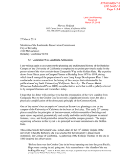 DRAFT Helfand Letter Re Campanile Way 3-27-18