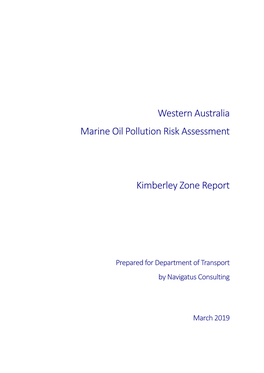 WA Marine Oil Pollution Risk Assessment: Kimberley
