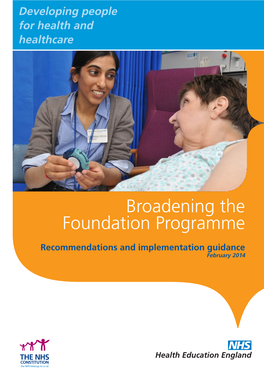Broadening the Foundation Programme