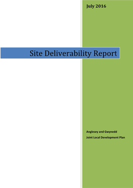 Site Deliverability Report July 2016