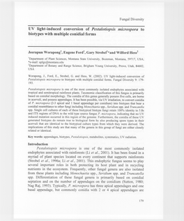 DV Light-Induced Conversion of Pestalotiopsis Microspora to Biotypes with Multiple Conidial Forms