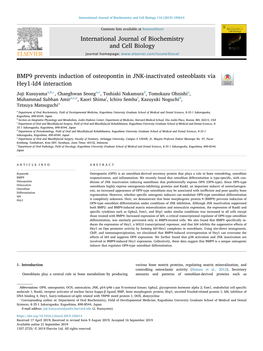 BMP9 Prevents Induction of Osteopontin in JNK-Inactivated