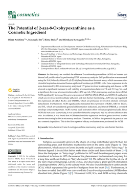 The Potential of 2-Aza-8-Oxohypoxanthine As a Cosmetic Ingredient