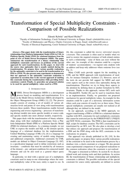 Transformation of Special Multiplicity Constraints&Mdash;Comparison Of