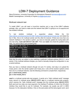 LDM7 Deployment Guidance