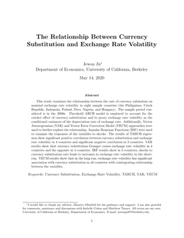 The Relationship Between Currency Substitution and Exchange Rate Volatility