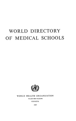 World Directory of Medical Schools