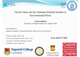 On the Values for the Turbulent Schmidt Number in Environmental Flows