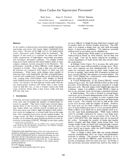 Data Caches for Superscalar Processors*