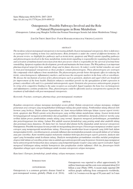 Osteoporosis: Possible Pathways Involved and the Role of Natural