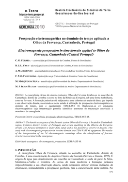 E-Terra Prospecção Electromagnética No Domínio Do Tempo Aplicada A