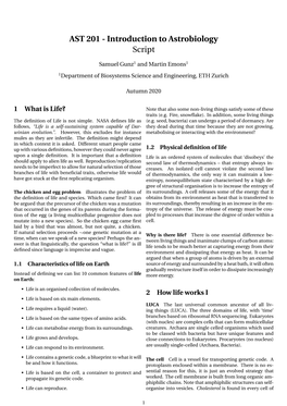 AST 201 - Introduction to Astrobiology Script