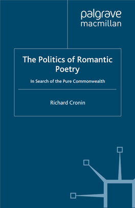 The Politics of Romantic Poetry in Search of the Pure Commonwealth