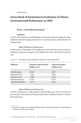 Green Book of Environment Evaluation of China's