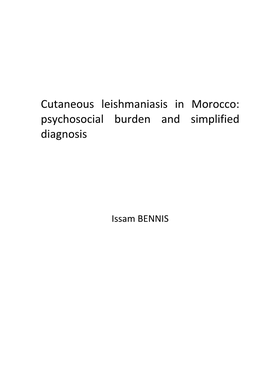 Cutaneous Leishmaniasis in Morocco: Psychosocial Burden and Simplified Diagnosis